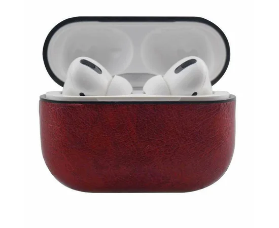Кожаный футляр Leather series для наушников AirPods Pro Красный