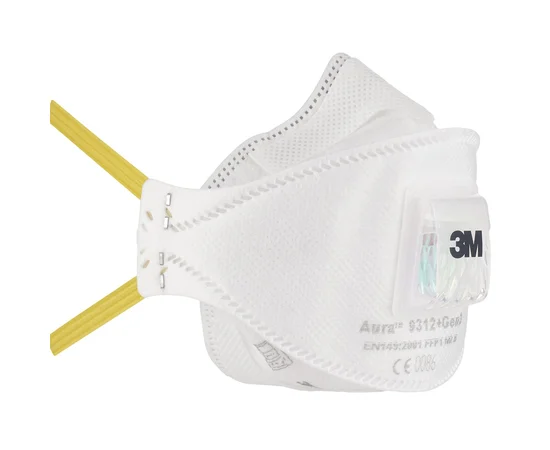 Респиратор маска 3М Aura 9312+ (FFP1) с клапаном выдоха Белый