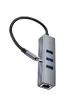 Переходник HUB Hoco HB34 Easy link Type-C Gigabit network adapter (Type-C to USB3.0*3+RJ45) Metal gray