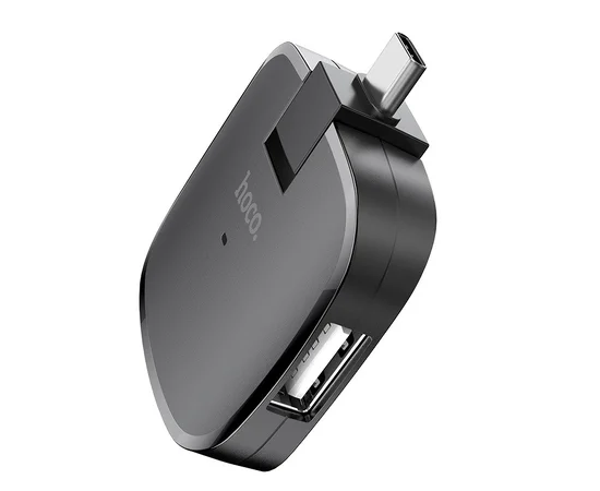Переходник HUB Hoco HB11 Type-C to 3 USB Черный