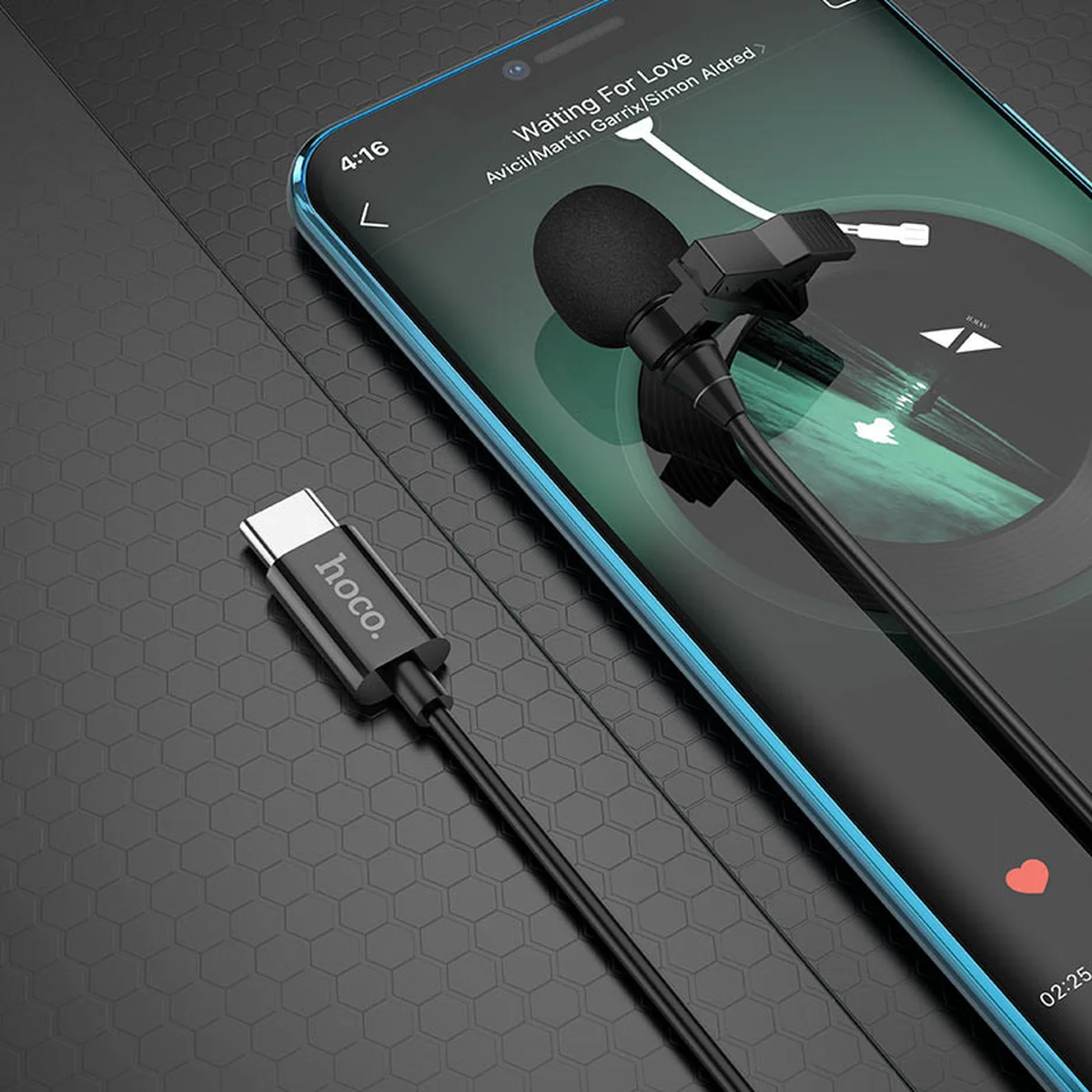 Микрофон петличный Hoco L14 Type-C Black