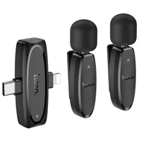 Петличный беспроводной микрофон Hoco L15 Dual-mic clip-on wireless digital (Lightning/Type-C) Black