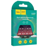 Переходник Hoco LS27 Dual Lightning Серый