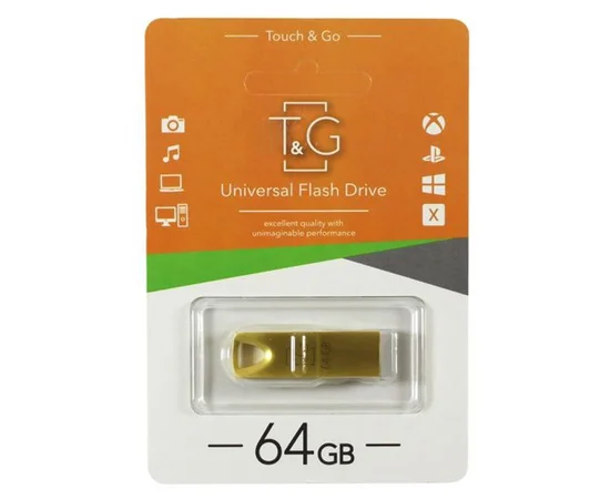 Флеш-драйв USB Flash Drive T&G 117 Metal Series 64GB Золотой