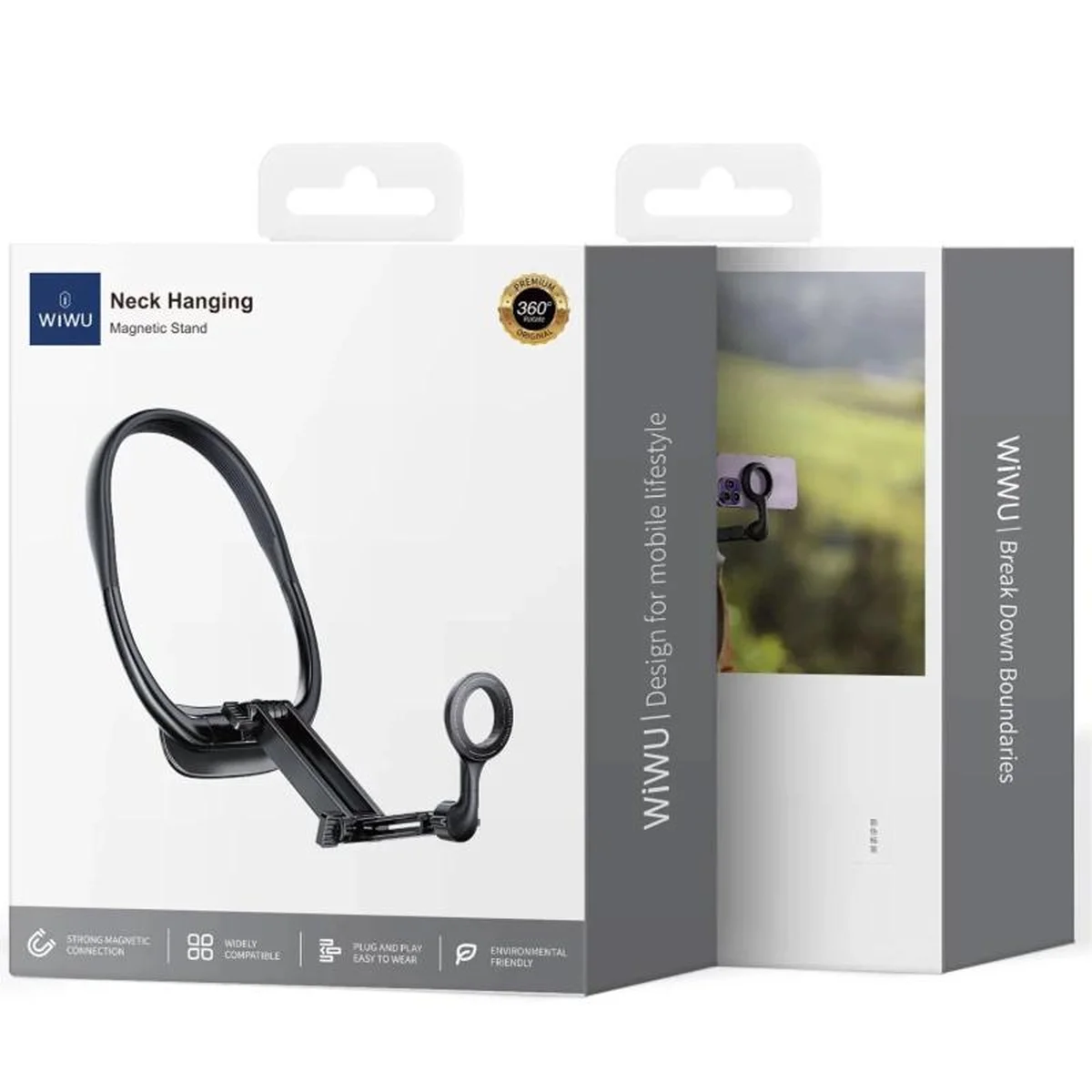 Магнітний тримач для телефону WIWU Wi-CH320 на шию Black