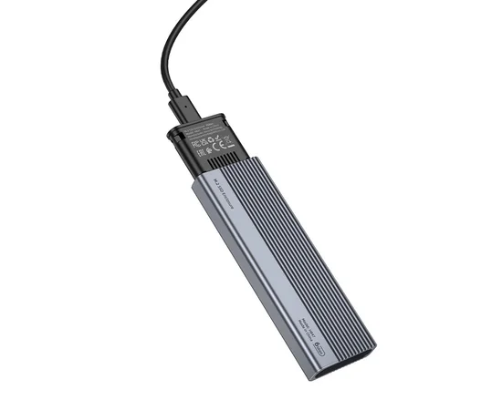 Внешний карман для M.2 SSD Hoco HB47 Enclosure (USB3.1/6Gbps) Metal gray