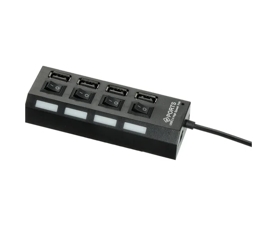 USB HUB Adapter (4USB 2.0 ) (20см) Черный