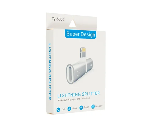 Переходник "Metal Short" Double Lightning Ty-5006 Черный