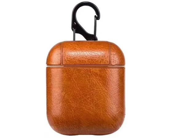 Кожаный футляр Leather series для наушников AirPods Светло-коричневый