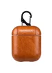 Кожаный футляр Leather series для наушников AirPods Светло-коричневый