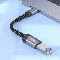 Переходник Hoco UA24 Type-C male to USB female 3.0 Metal gray