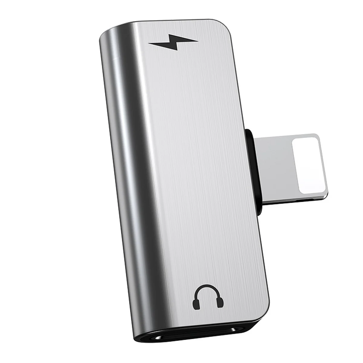 Перехідник Hoco LS24 Lightning to lightning audio / lightning Сталевий