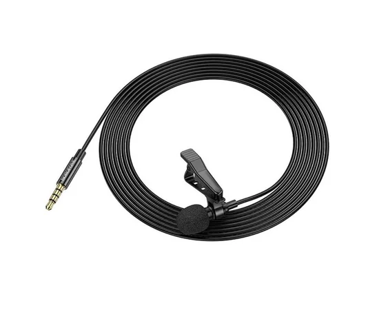 Микрофон петличный Borofone BFK11 Elegant lavalier 3.5mm (2m) Black