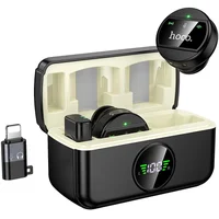 Петличный беспроводной микрофон Hoco L22 Bright 2in1 (Lightning/Type-C) Black