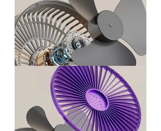 Портативный вентилятор Folding Light Fan 3in1 5000mAh Grey