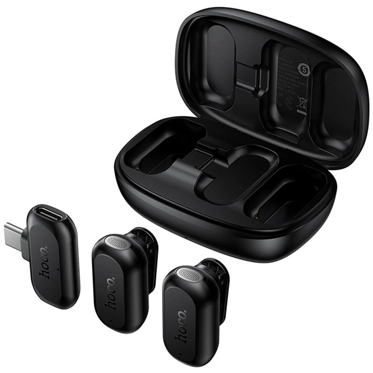 Петличный беспроводной микрофон Hoco L26 Dual-mic Smart AI (Type-C) Black