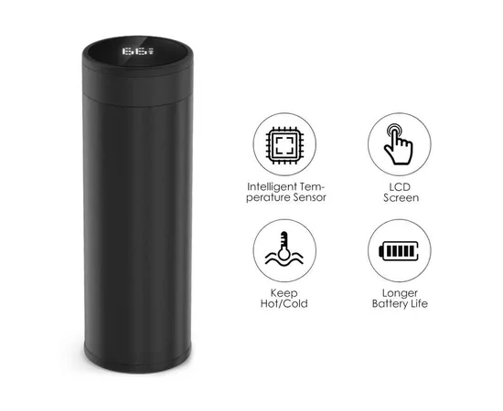 Термокружка Moikit с дисплеем и датчиком температуры Черный