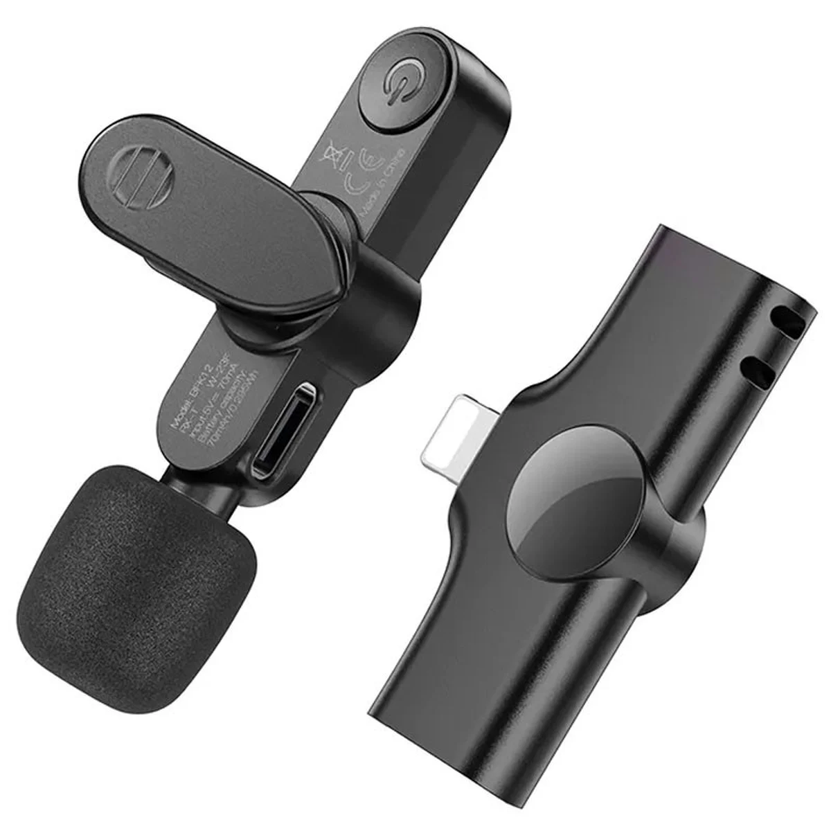 Петличный беспроводной микрофон Borofone BFK12 Trophy lavalier Lightning Black