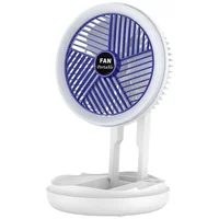 Настільний складаний вентилятор Folding Fan 2in1 with Night Light White