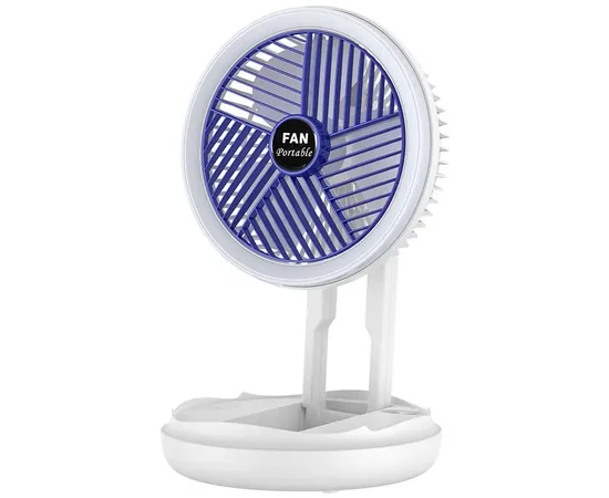 Настільний складаний вентилятор Folding Fan 2in1 with Night Light White