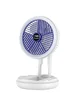 Настільний складаний вентилятор Folding Fan 2in1 with Night Light White
