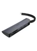 Переходник HUB Hoco HB17 Type-C to USB3.0*3+SD+TF Серый