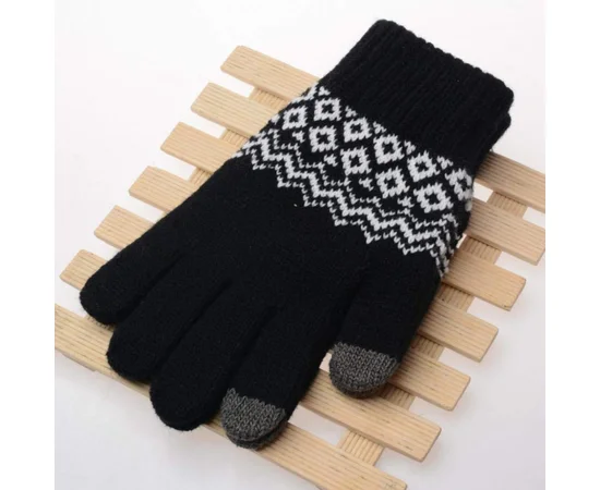 Перчатки сенсорные SHOU с узором Черный