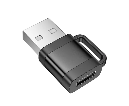 Переходник Hoco UA31D OTG USB male to Type-C female USB2.0 Black