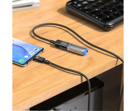 Переходник Hoco U107 Type-C male to USB female USB3.0 Black