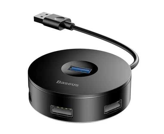 Переходник HUB Baseus Round Box USB to USB 3.0 + 3USB 2.0 (1m) (CAHUB) Черный