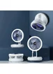 Настільний складаний вентилятор Folding Fan 2in1 with Night Light White