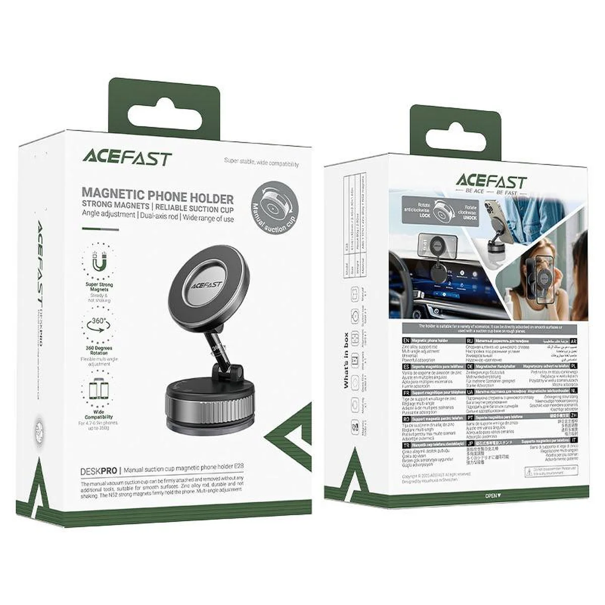 Магнитный держатель для телефона Acefast E28 Auto Fix 360° Metal gray