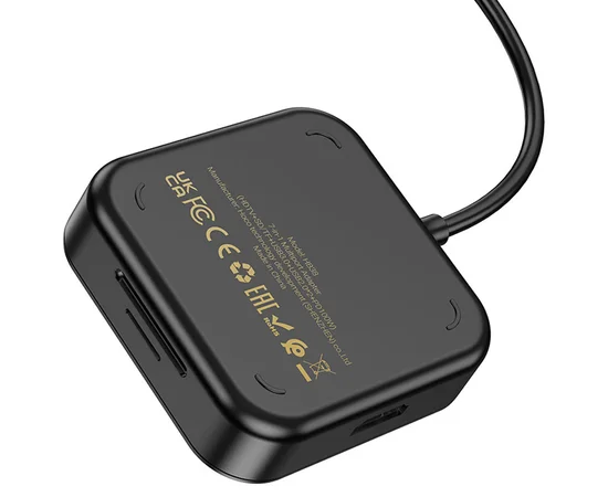 Переходник HUB Hoco HB38 Easy link 7-in-1 Multiport Adapter(HDTV+SD/TF+USB3.0+USB2.0*2+PD100W) Black