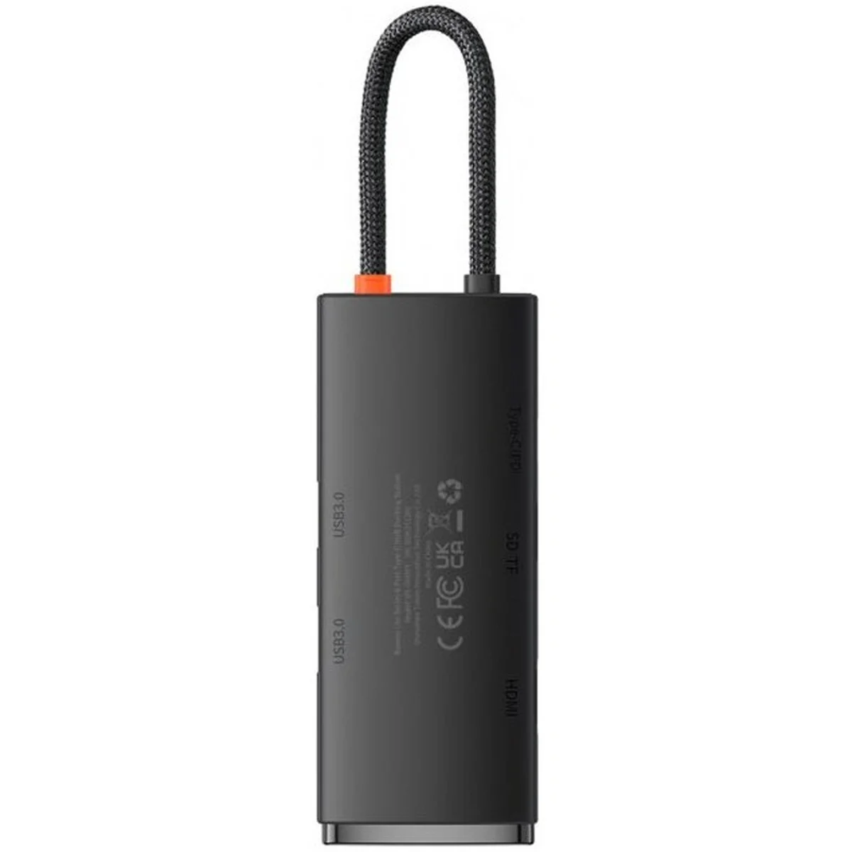 Переходник HUB Baseus Lite Series 6in1 (Type-C to HDMI + 2xUSB 3.0 + PD+SD/TF) (WKQX05) Black