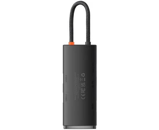 Перехідник HUB Baseus Lite Series 6in1 (Type-C to HDMI + 2xUSB 3.0 + PD+SD/TF) (WKQX05) Black