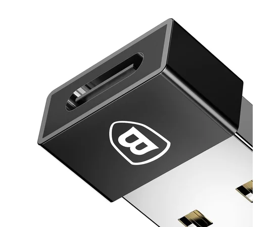 Переходник Baseus Exquisite USB Male to Type-C Female (CATJQ-A01) Черный