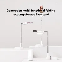 Подставка-держатель настольный USAMS US-ZB265 Multi-function Rotatable Folding Storage Live Stream White