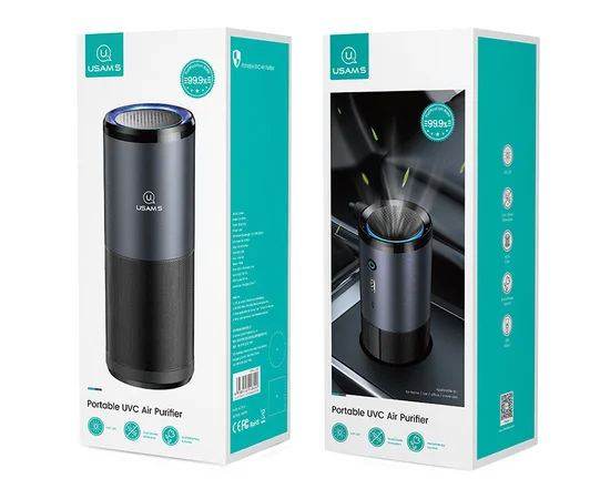 Портативный очиститель воздуха Usams US-ZB169 Черный / Серый