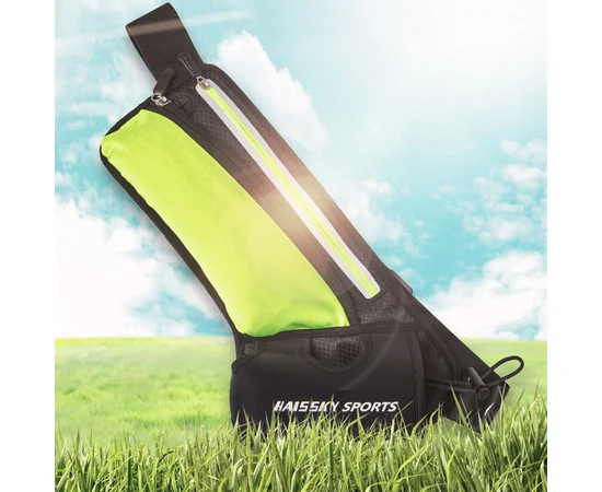 Спортивная сумка на пояс Haissky с карманом для бутылки Зеленый