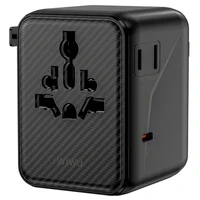 Сетевой универсальный переходник WIWU UA010 Warrior GaN 45W + 2USB-A/3C Black
