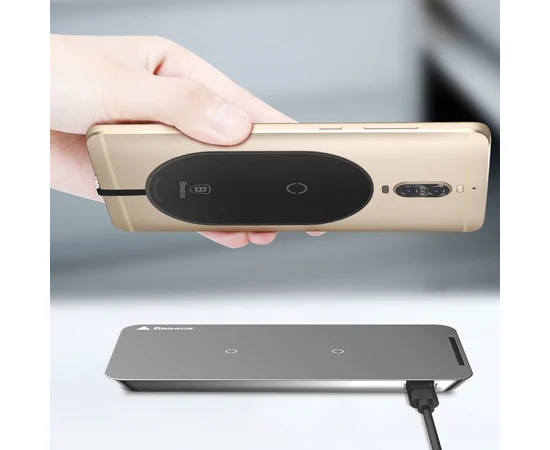 Qi приёмник для беспроводной зарядки Baseus Microfiber Receiver (For Micro-USB) Черный