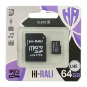 Карта пам'яті Hi-Rali microSDXC (UHS-1) 64 GB Card Class 10 з адаптером Чорний