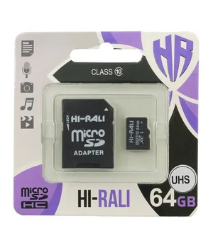 Карта пам'яті Hi-Rali microSDXC (UHS-1) 64 GB Card Class 10 з адаптером Чорний
