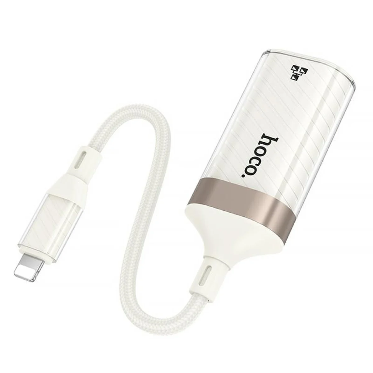 Переходник Hoco UA41A Crystal Lightning to RJ45 100 Mbs (0.15m) Apricot