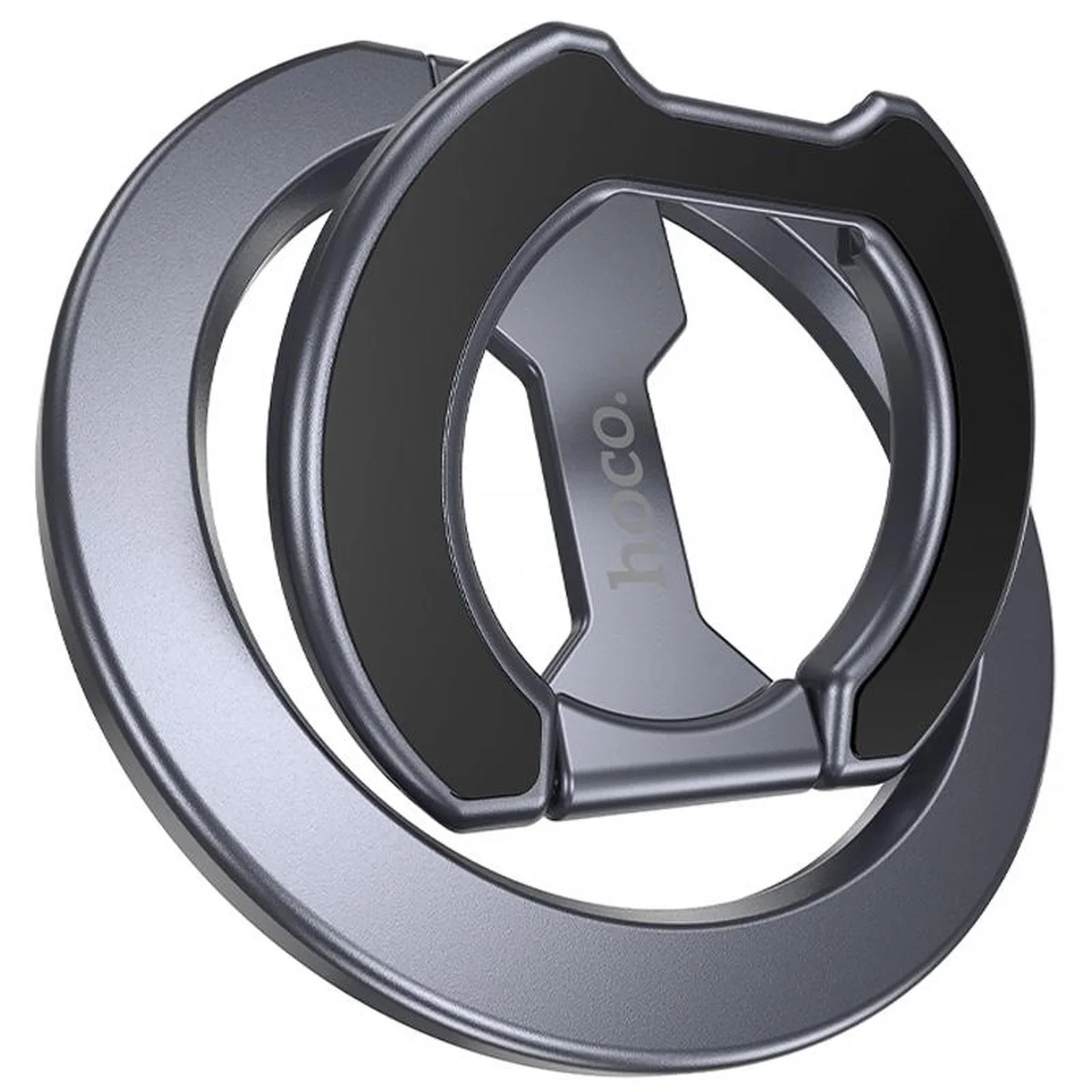 Магнитный держатель для телефона Hoco GH9 Double-ring Metal gray