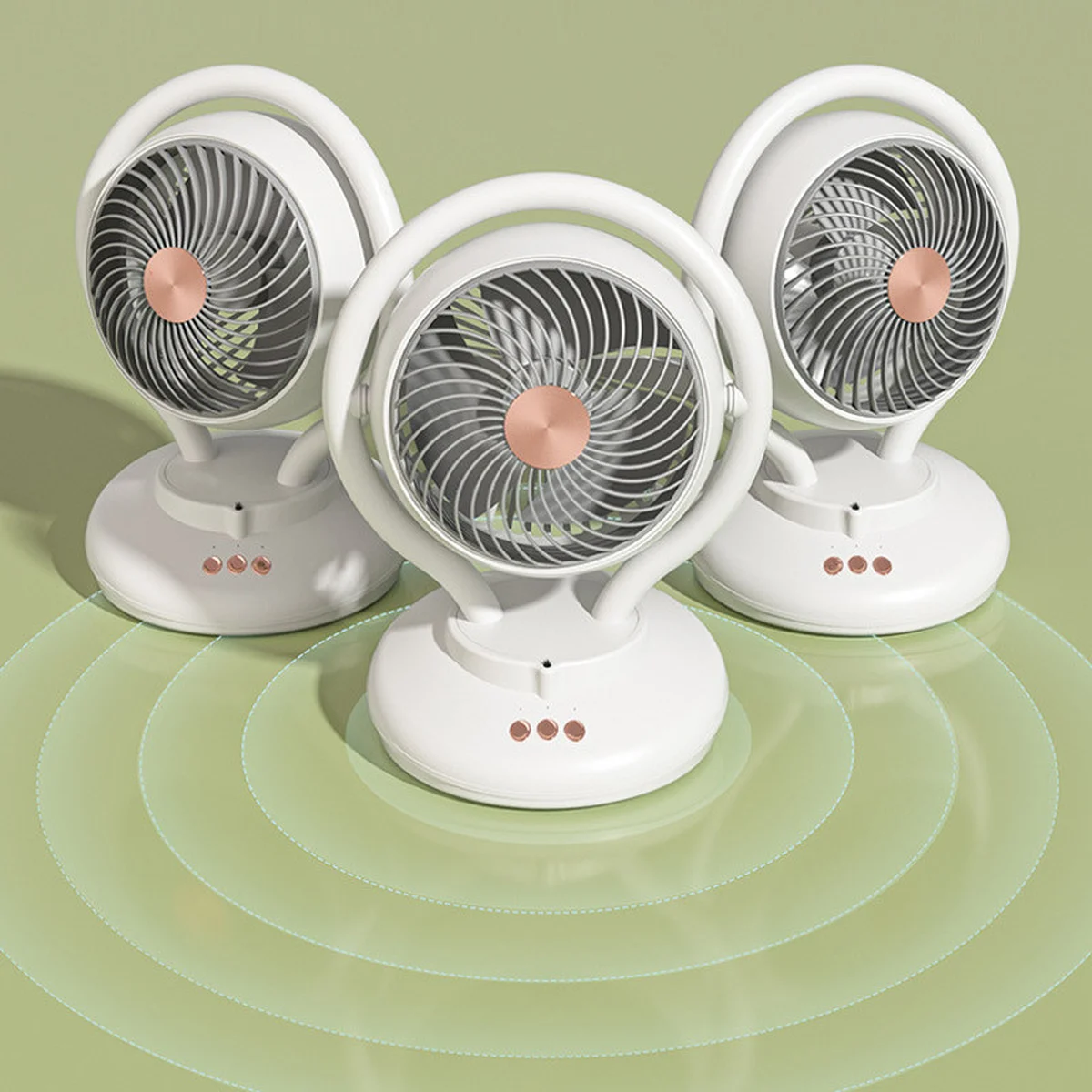 Настольный вентилятор F12 с отрицательной ионизацией 6000mAh White