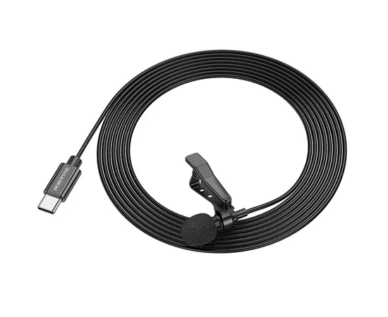 Мікрофон петличний Borofone BFK11 Elegant lavalier Type-C (2m) Black