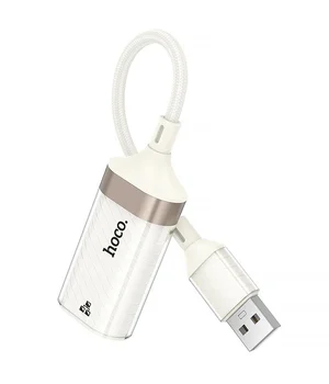 Переходник Hoco UA41 Crystal USB to RJ45 100 Mbs (0.15m) Apricot