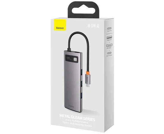 Перехідник HUB Baseus Metal Gleam Series 7-in-1 Multifunctional (WKWG020113) Сірий