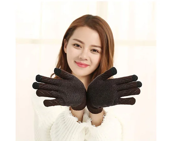 Перчатки сенсорные Warm caress (нескользящие) Коричневый